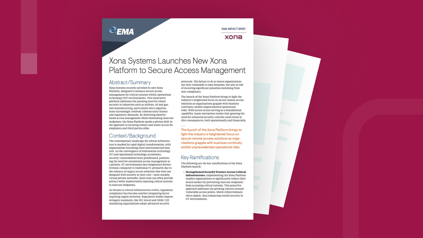 EMA Impact Brief: Xona Systems Launches New Xona Platform to Secure Access Management